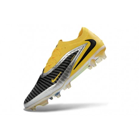 Nike Scarpa Phantom 6 Elite Low FG Nero Giallo Argento