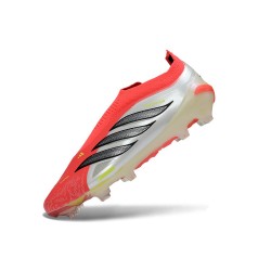 Adidas Scarpe Predator Elite Laceless FG Rosso Bianco Nero