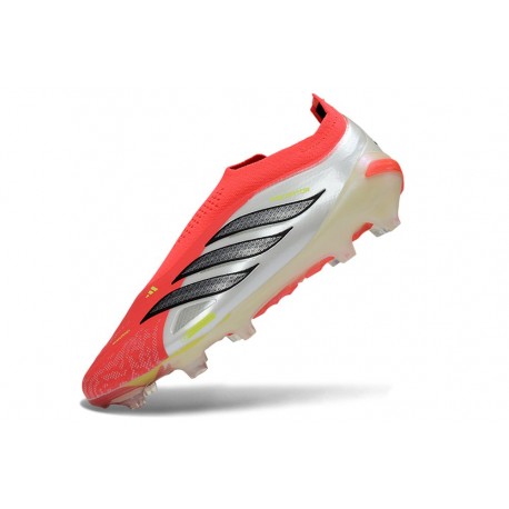 Adidas Scarpe Predator Elite Laceless FG Rosso Bianco Nero