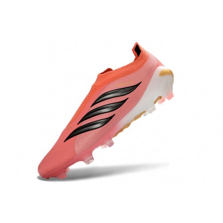 Adidas Scarpe Predator Elite Laceless FG Rosa Nero
