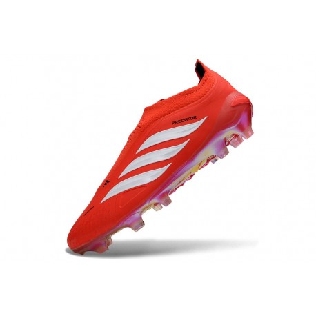 Adidas Scarpe Predator Elite Laceless FG Rosso Bianco