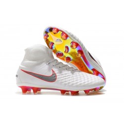 Nike Magista Obra 2 FG ACC Scarpa da Calcio - Bianco Rosso