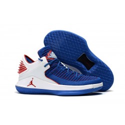 Nike Air Jordan 32 Mid Scarpe da Basket Uomo - Blu Bianco Rosso