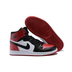 Nike Air Jordan1 Scarpe da Basket Uomo Nero Rosso Bianco