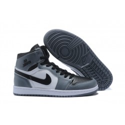 Nike Air Jordan1 Scarpe da Basket Uomo Grigio Bianco