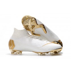 Scarpa Nuovo Nike Mercurial Superfly Vi Elite CR7 FG - Bianca Oro