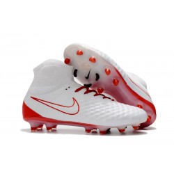 Scarpe da Calcio Uomo Nike Magista Obra II FG - Bianco Rosso