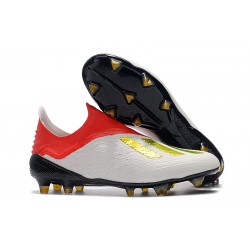 Scarpa da Calcio adidas X 18+ FG Uomo - Bianca Rosso Oro