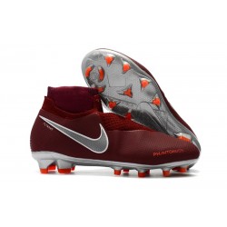 Nike Phantom VSN DF FG Scarpa Calcio - Rosso Argento