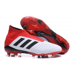 Scarpe da Calcio Nuova adidas Predator 18+ FG - Bianco Rosso Nero