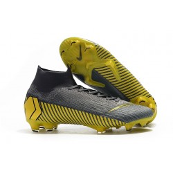 Scarpe Calcio Nike Mercurial Superfly VI Elite FG - Nero Grigio Oro