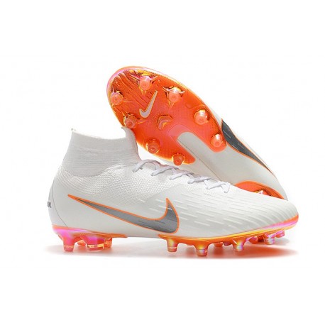 Scarpe Nuovo Nike Mercurial Superfly AG-Pro Bianco Arancio