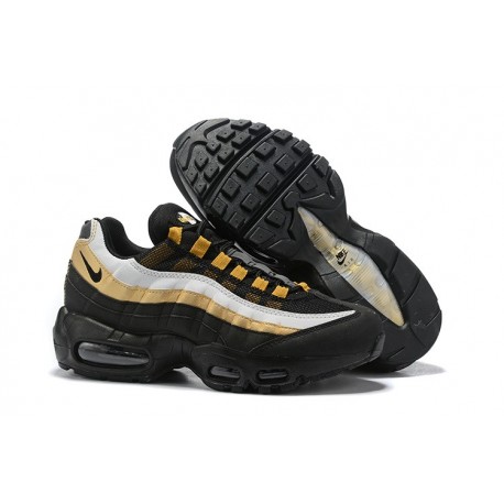 Nike Air Max 95 Sneakers Basse da Uomo Nero Bianco Oro