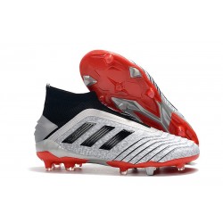 adidas Predator 19+ FG Scarpe da Calcio Uomo - Argento Nero Rosso