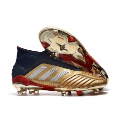 adidas Predator 19+ FG Scarpe da Calcio Uomo - Oro Argento Rosso