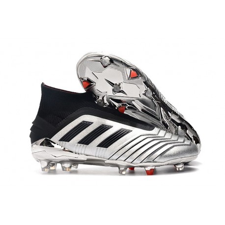 adidas Predator 19+ FG Scarpe da Calcio Uomo - Argento Nero