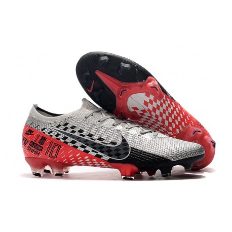 Nike Scarpe Mercurial Vapor 13 Elite FG - Neymar NJR Cromo Nero Rosso 