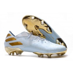 Scarpe Da Calcio adidas Nemeziz 19.1 FG - Bianco Oro Metallico Light Aqua