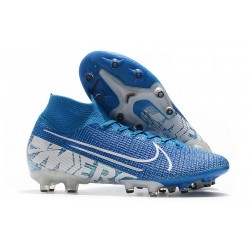 Nike Scarpa da Calcio Mercurial Superfly 7 AG-Pro Blu Bianco